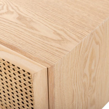 mesita rejilla con puerta madera-metal 50x40x65 cm