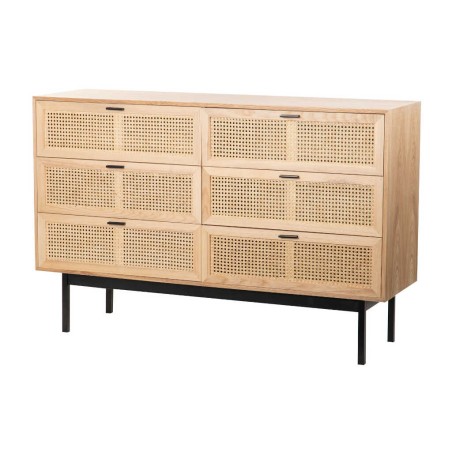 comoda madera con ratán 150x44x97 cm