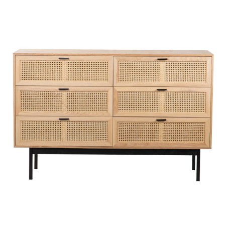 comoda madera con ratán 150x44x97 cm