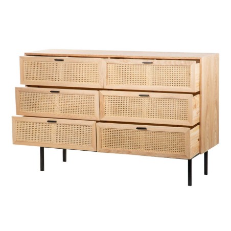 comoda madera con ratán 150x44x97 cm