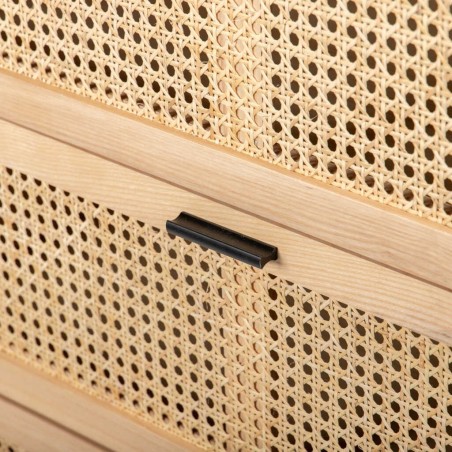 comoda madera con ratán 150x44x97 cm