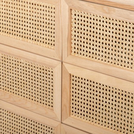 comoda madera con ratán 150x44x97 cm
