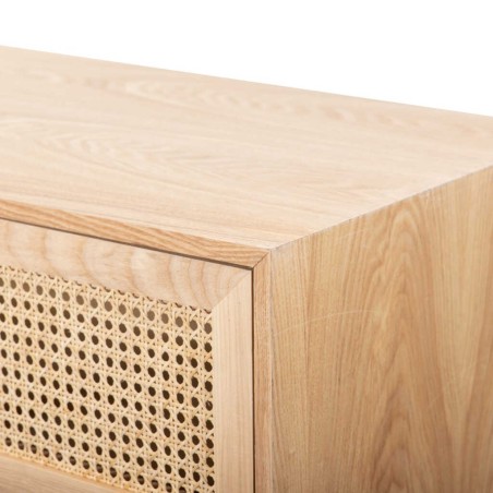 comoda madera con ratán 150x44x97 cm
