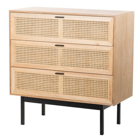 comoda madera con ratán 95x44x97 cm