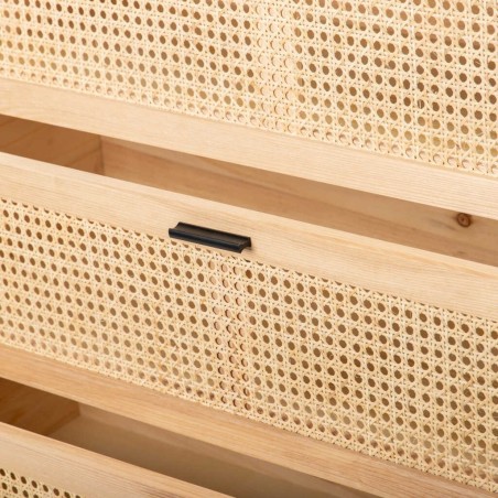 comoda madera con ratán 95x44x97 cm