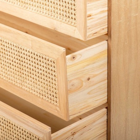 comoda madera con ratán 95x44x97 cm