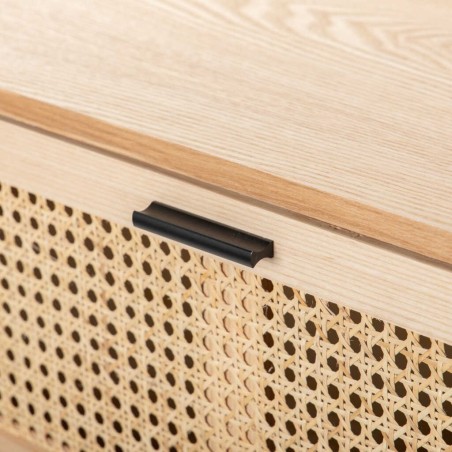 comoda madera con ratán 95x44x97 cm