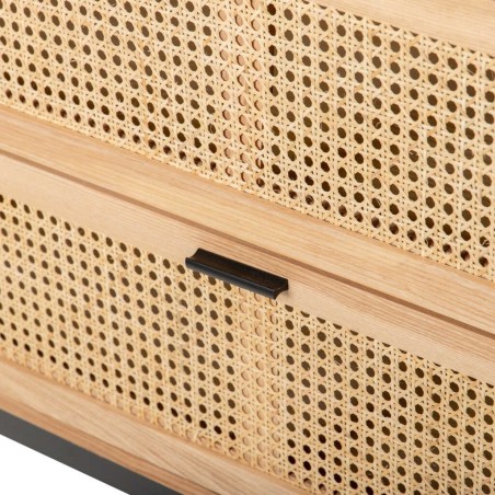 comoda madera con ratán 95x44x97 cm