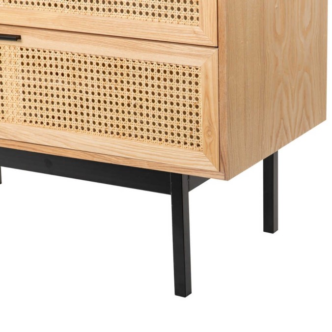 comoda madera con ratán 95x44x97 cm