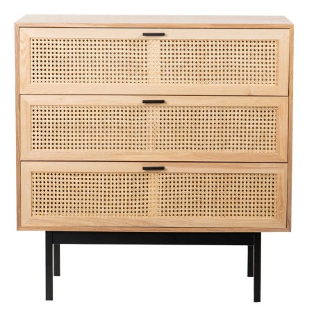 comoda madera con ratán 95x44x97 cm