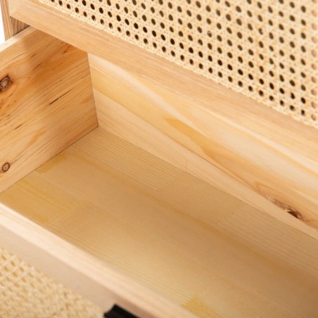 comoda madera con ratán 95x44x97 cm