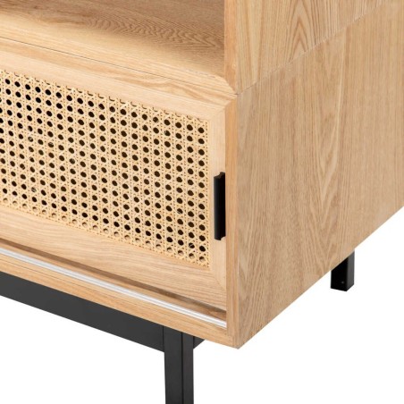 banco madera/ratán/algodón 120x45x75 cm