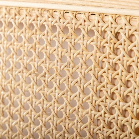 cabecero madera con ratán 160x4x140 cm