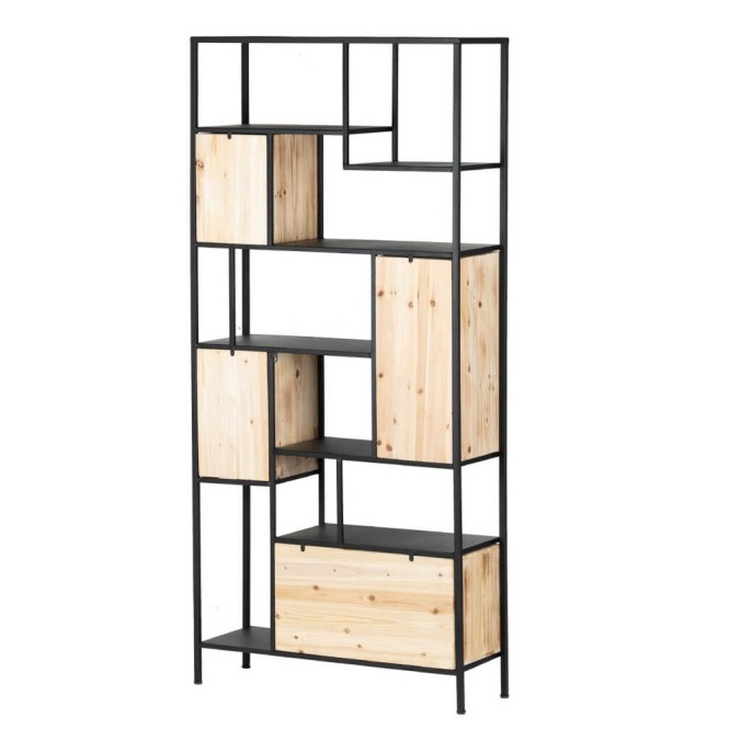 estanteria madera/hierro 80x26x171 cm