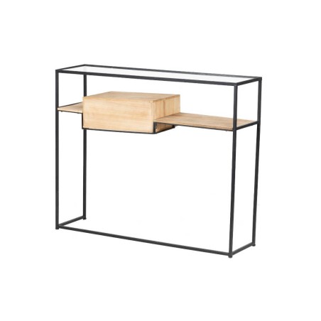consola metal-madera-cristal 100x25x80 cm 
