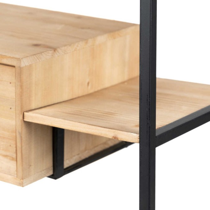 consola metal-madera-cristal 100x25x80 cm 