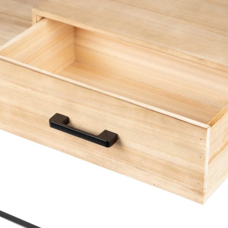 consola metal-madera-cristal 100x25x80 cm 