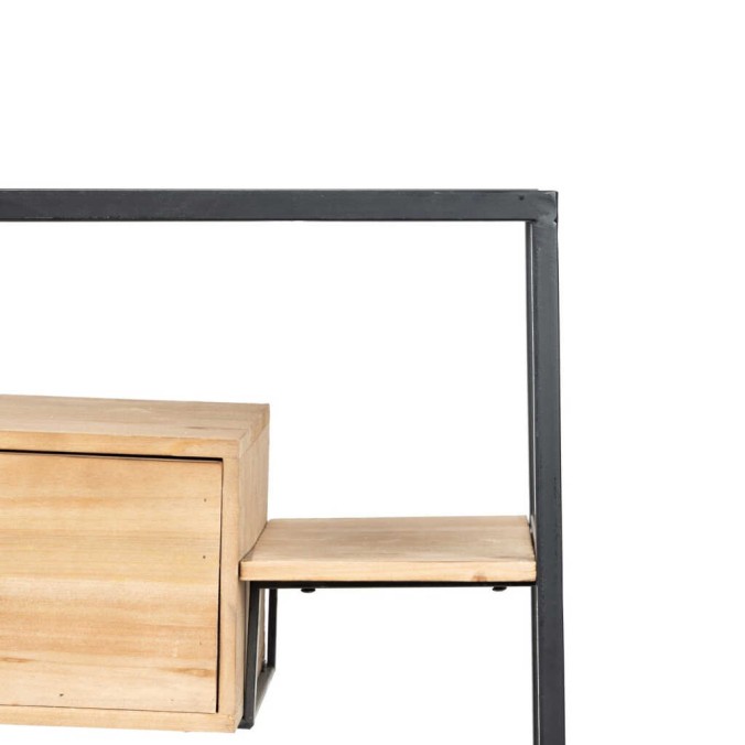 consola metal-madera-cristal 100x25x80 cm 