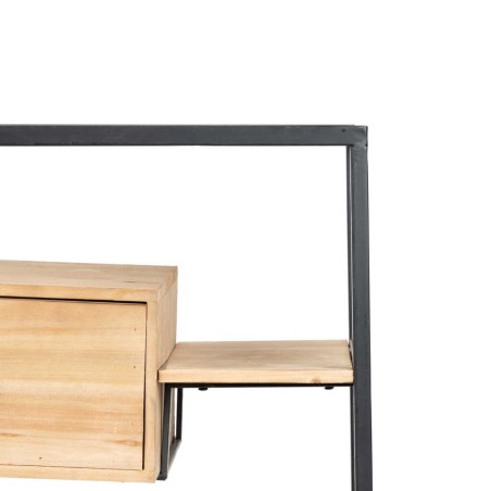 consola metal-madera-cristal 100x25x80 cm 