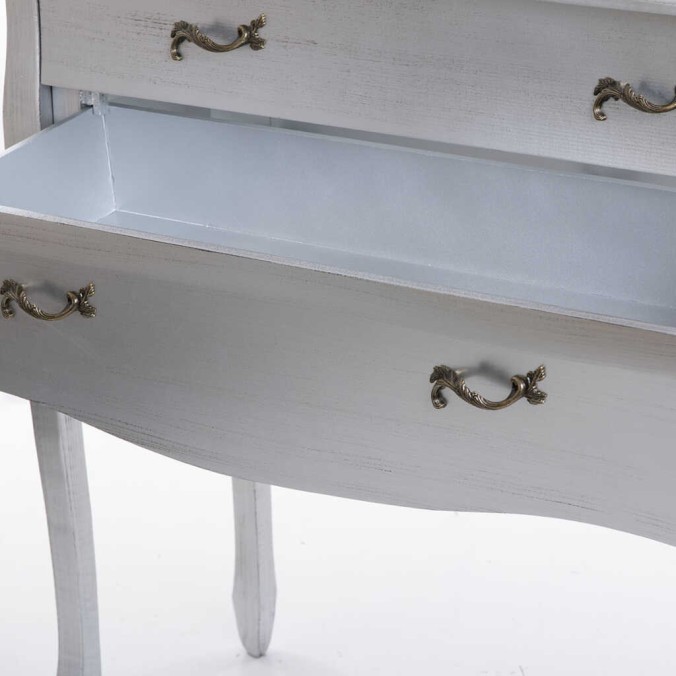 comoda madera plata 100x40x91 cm