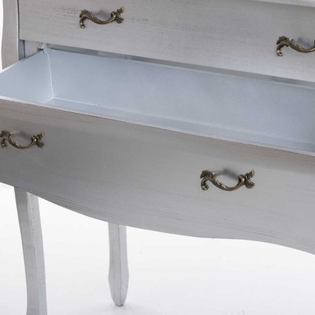 comoda madera plata 100x40x91 cm