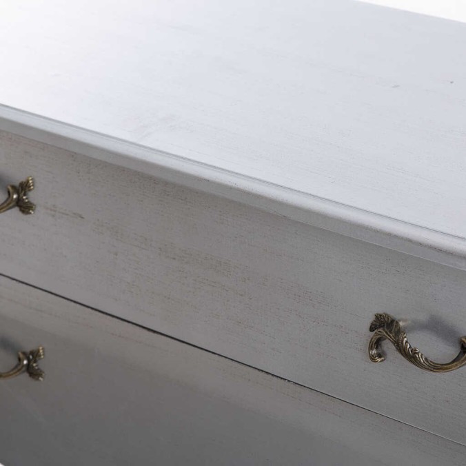 comoda madera plata 100x40x91 cm