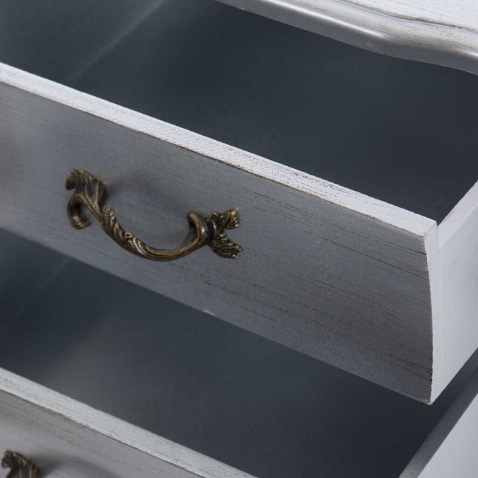 mesita madera plata 45x34x69 cm