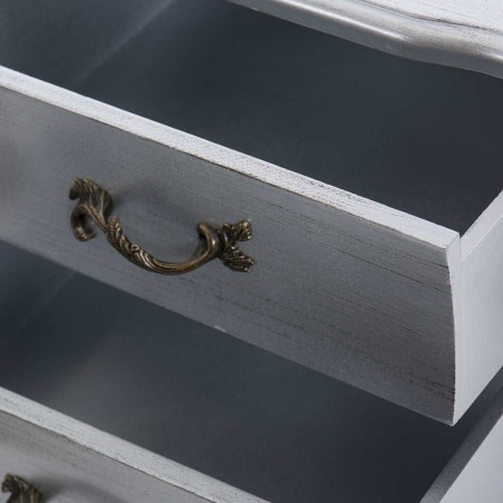 mesita madera plata 45x34x69 cm