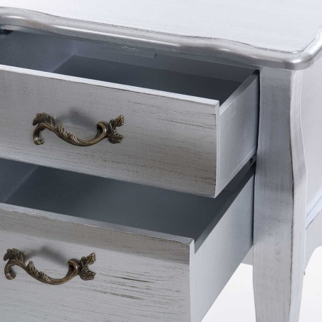 mesita madera plata 45x34x69 cm