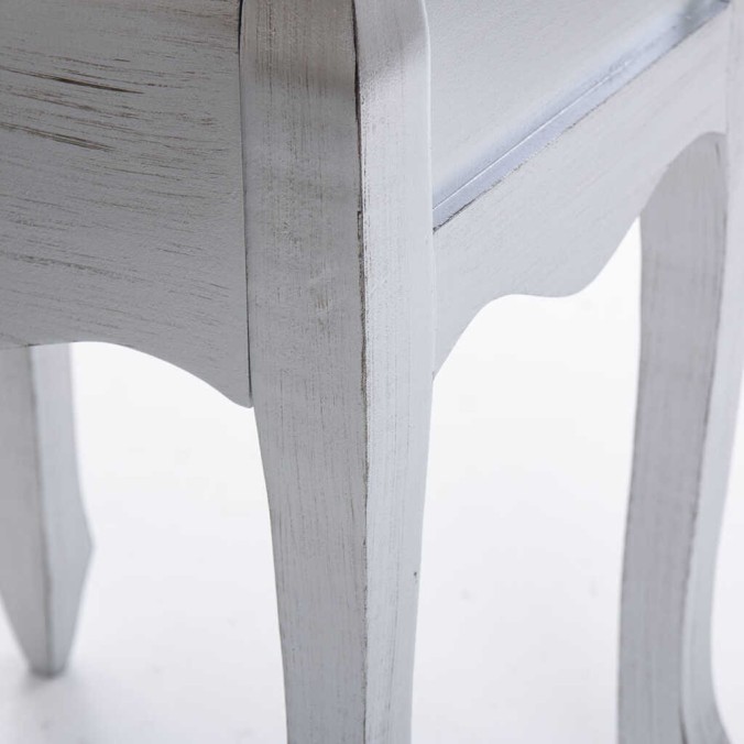 mesita madera plata 45x34x69 cm