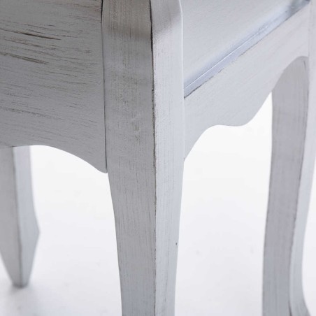 mesita madera plata 45x34x69 cm