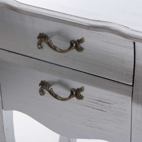 mesita madera plata 45x34x69 cm