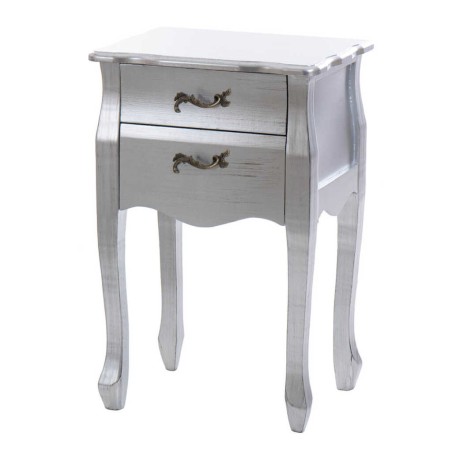 mesita madera plata 45x34x69 cm