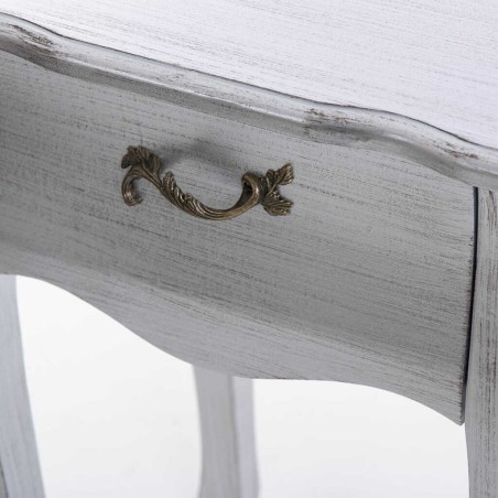 mesita madera plata 45x34x69 cm