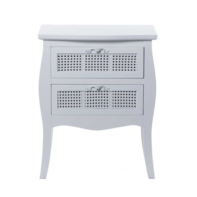 mesita madera blanco con 2 cajones 56x36,5x71 cm