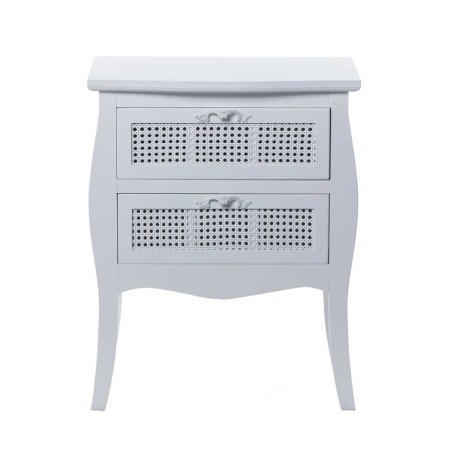 mesita madera blanco con 2 cajones 56x36,5x71 cm