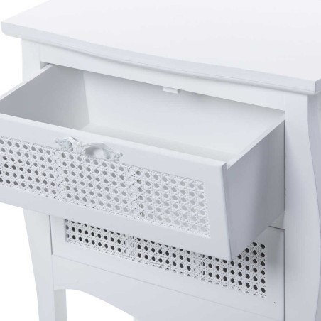 mesita madera blanco con 2 cajones 56x36,5x71 cm