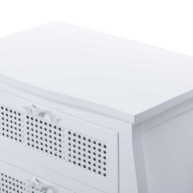 mesita madera blanco con 2 cajones 56x36,5x71 cm