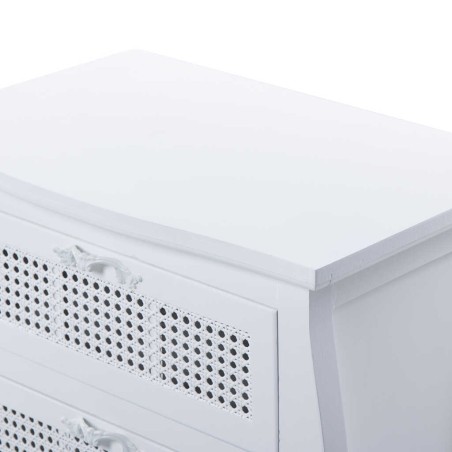 mesita madera blanco con 2 cajones 56x36,5x71 cm