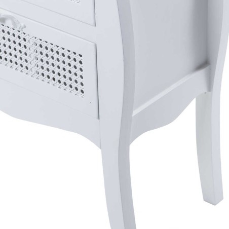 mesita madera blanco con 2 cajones 56x36,5x71 cm