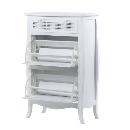 zapatero madera blanco puertas-cajón 70x40x111,5cm