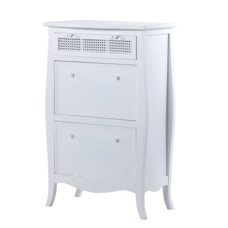 zapatero madera blanco puertas-cajón 70x40x111,5cm