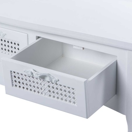 consola madera blanco 3 cajones 109,5x35x78 cm