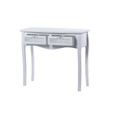 consola madera blanca 2 cajones 89,3x35x78 cm 