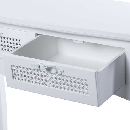 consola madera blanca 2 cajones 89,3x35x78 cm 