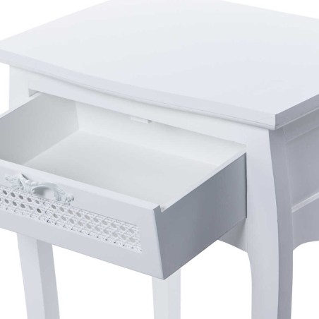 mesita madera blanco con 1 cajón 50x37x70 cm