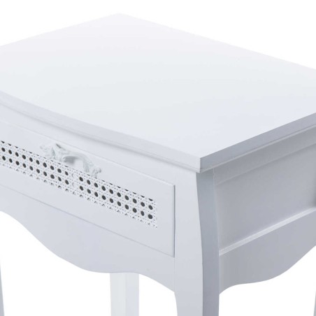 mesita madera blanco con 1 cajón 50x37x70 cm