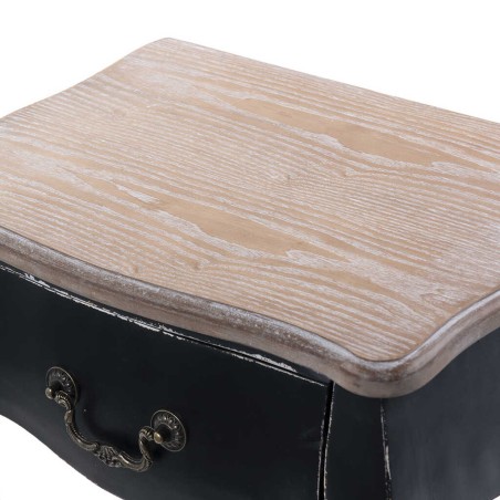 mesita 1 cajon madera negro-natural 50x35x65 cm