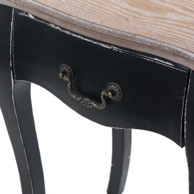 mesita 1 cajon madera negro-natural 50x35x65 cm