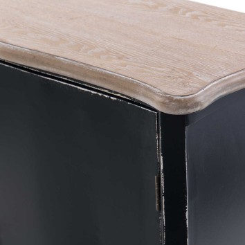 cabinet 2 puertas madera negro-natural 90x30x80cm 2